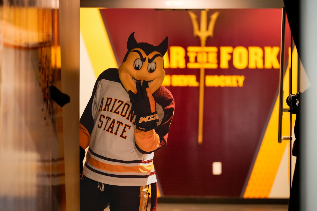 Sparky in Ice Hockey gear